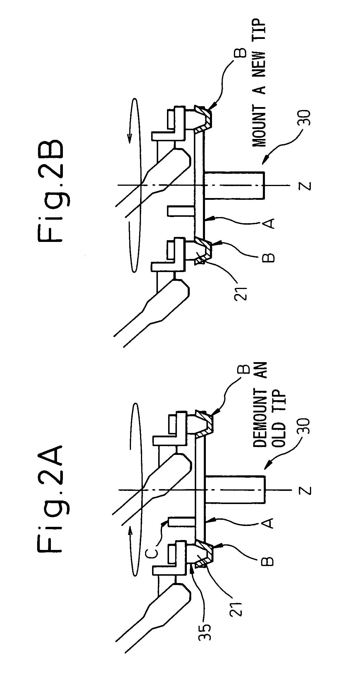 Apparatus for automatically changing a robot tool tip member