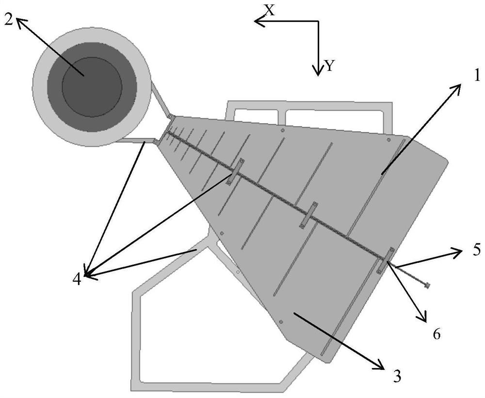 Low-profile ultra-wideband log-periodic antenna unit