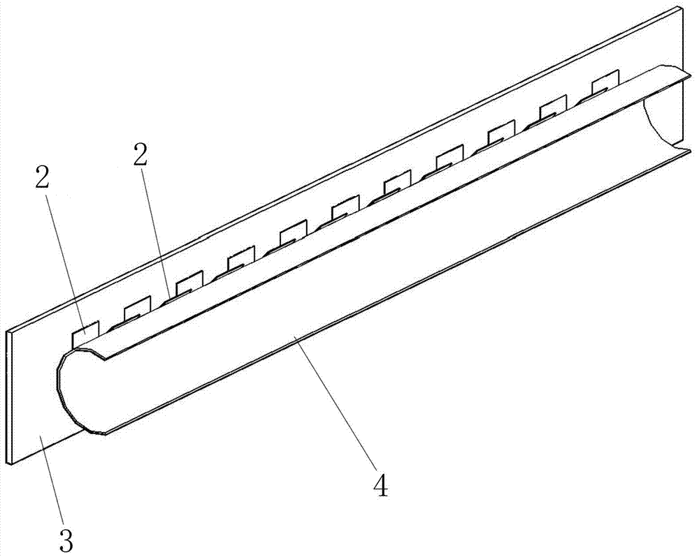 Method for connecting space-based radar antenna reflection surface to bistable composite material deployable cylindrical shell