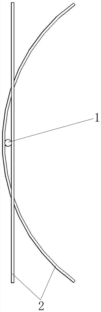 Method for connecting space-based radar antenna reflection surface to bistable composite material deployable cylindrical shell