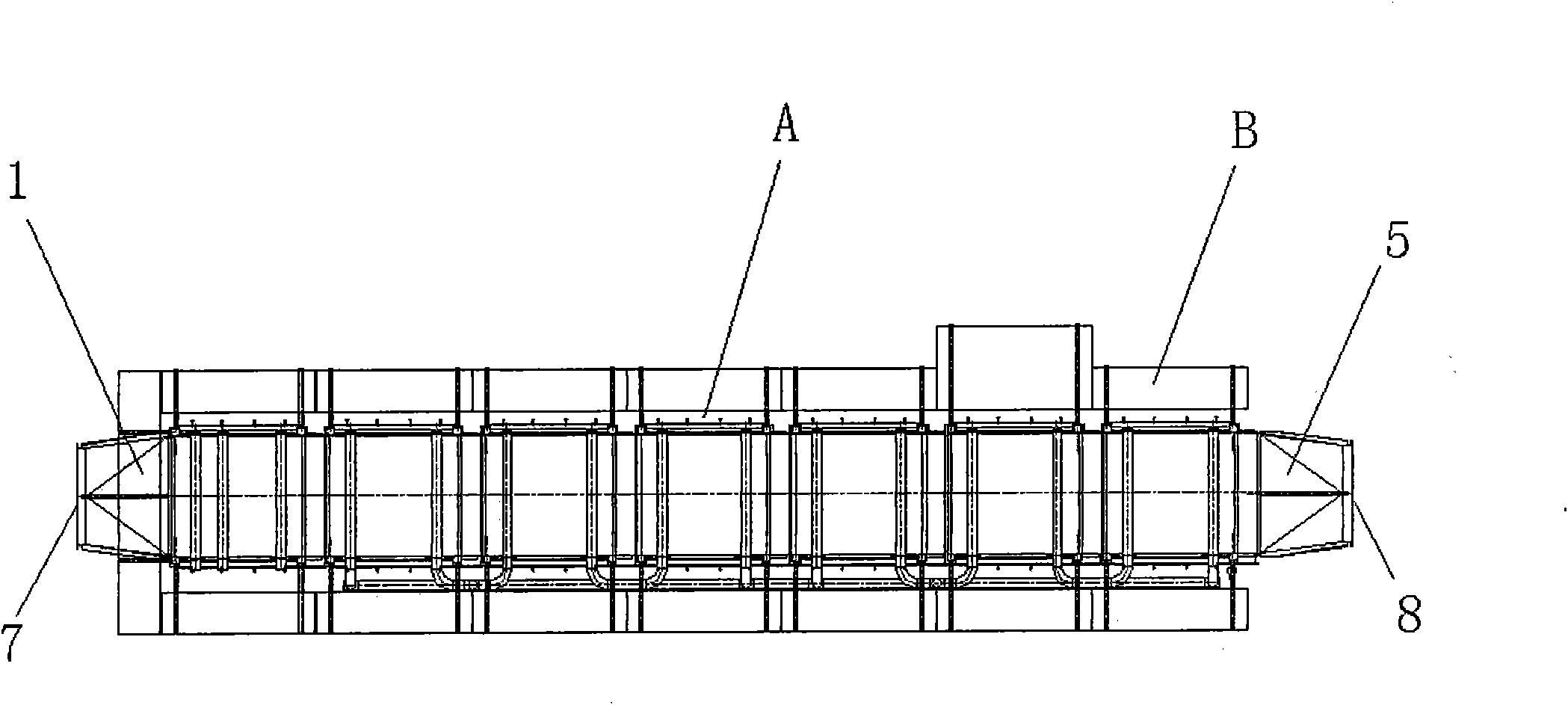 Module combined type exhaust-heat boiler