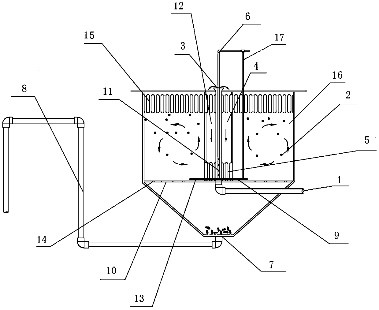 Pond water quality biological purification device based on aeration