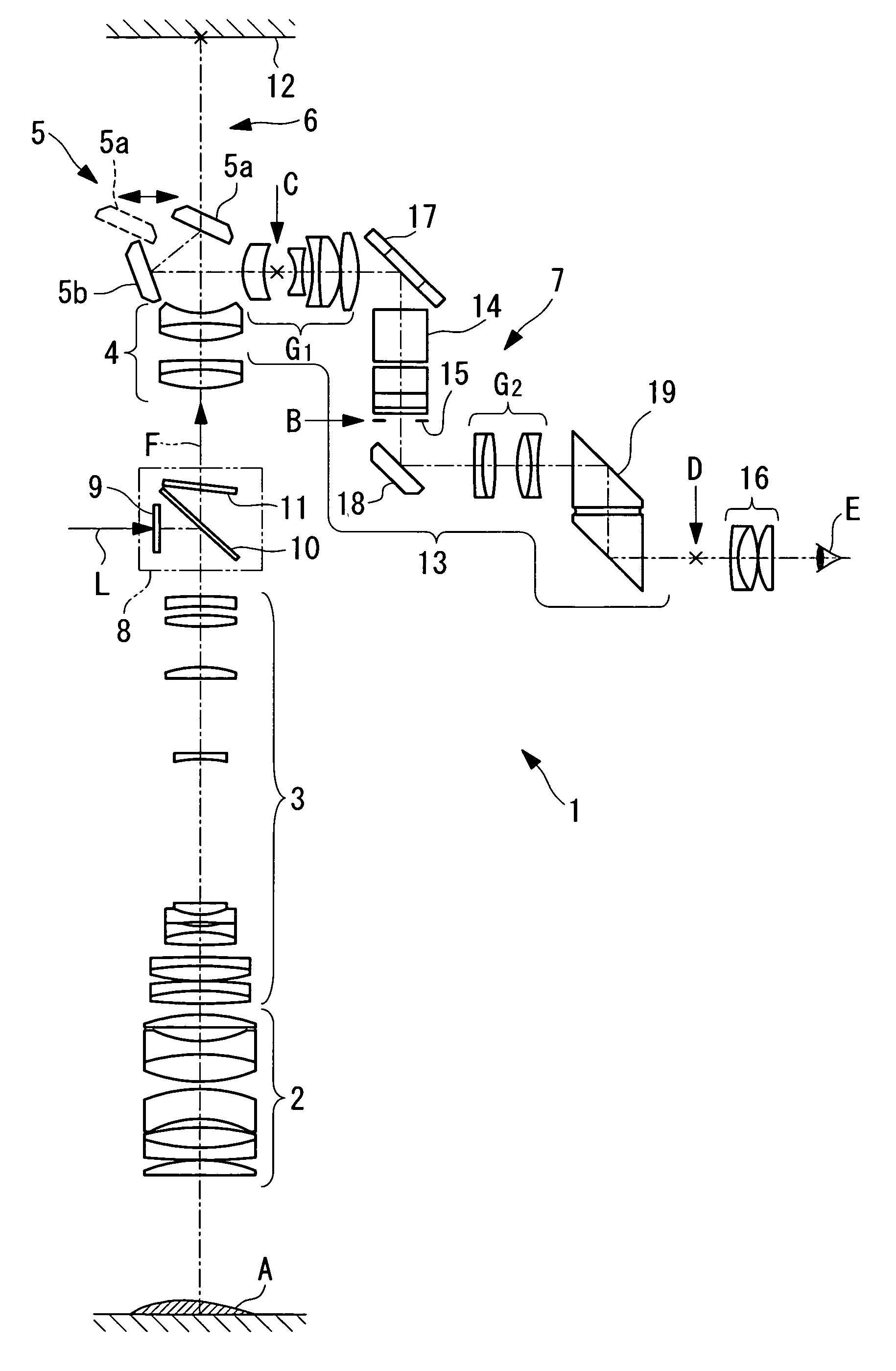 Zoom microscope including an image-acquisition optical path and an observation optical path