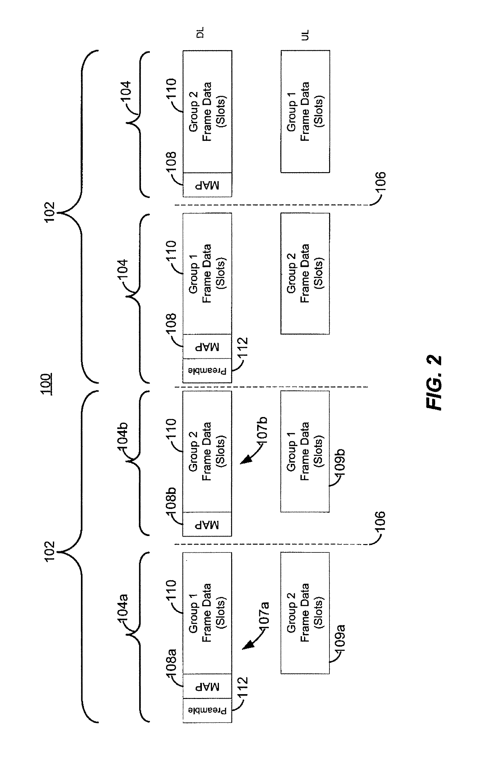 Slot allocation, user grouping, and frame partition method for H-FDD systems