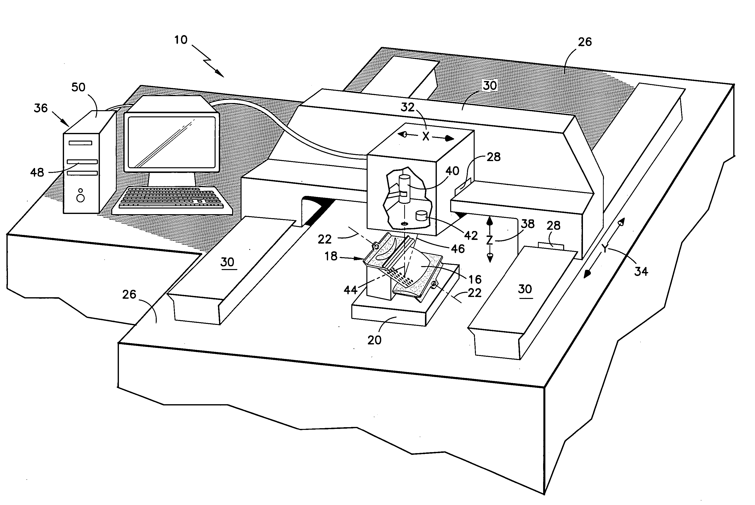 Systems and methods for determining the location and angular orientation of a hole with an obstructed opening residing on a surface of an article