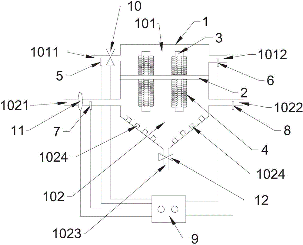 Flue gas waste heat recovery device with vertical low-resistance heat pipes