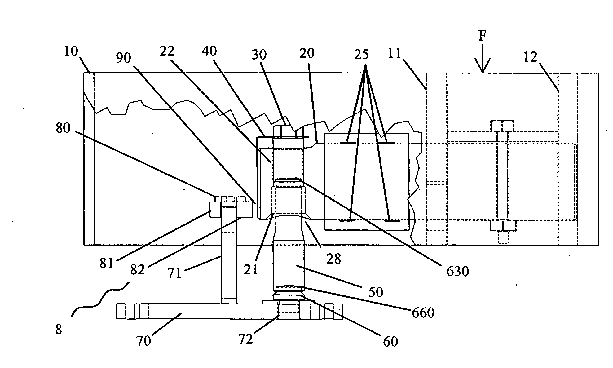 Support structure for a load-bearing device