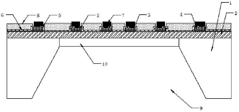 SOI (silicon on insulator) pressure sensor with self- temperature drift compensation