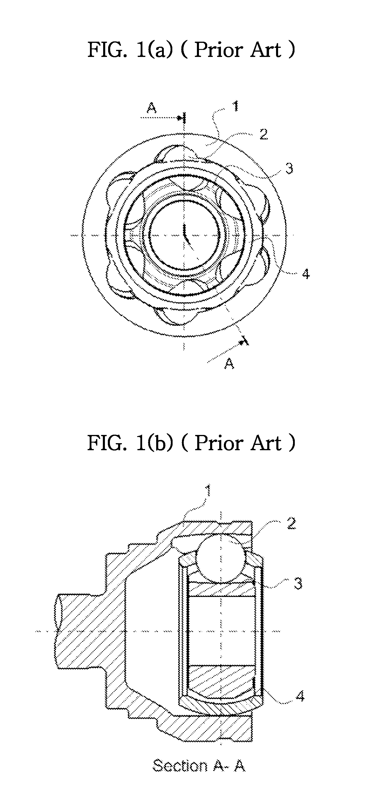 Cross groove type constant velocity joint with composite groove patterns