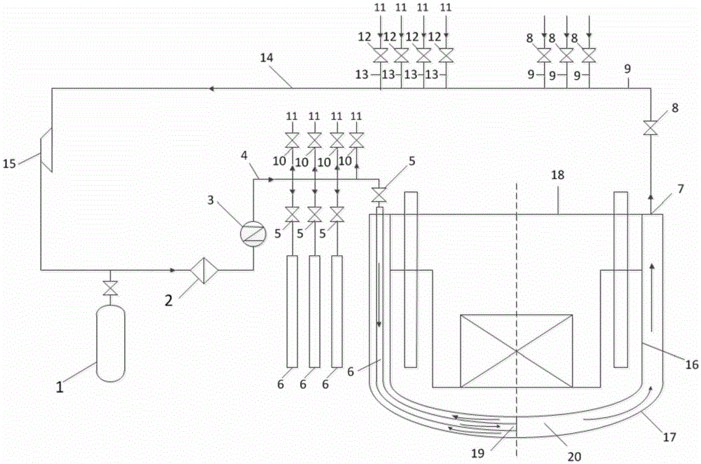 A liquid heavy metal cooling natural circulation pool reactor auxiliary heating system