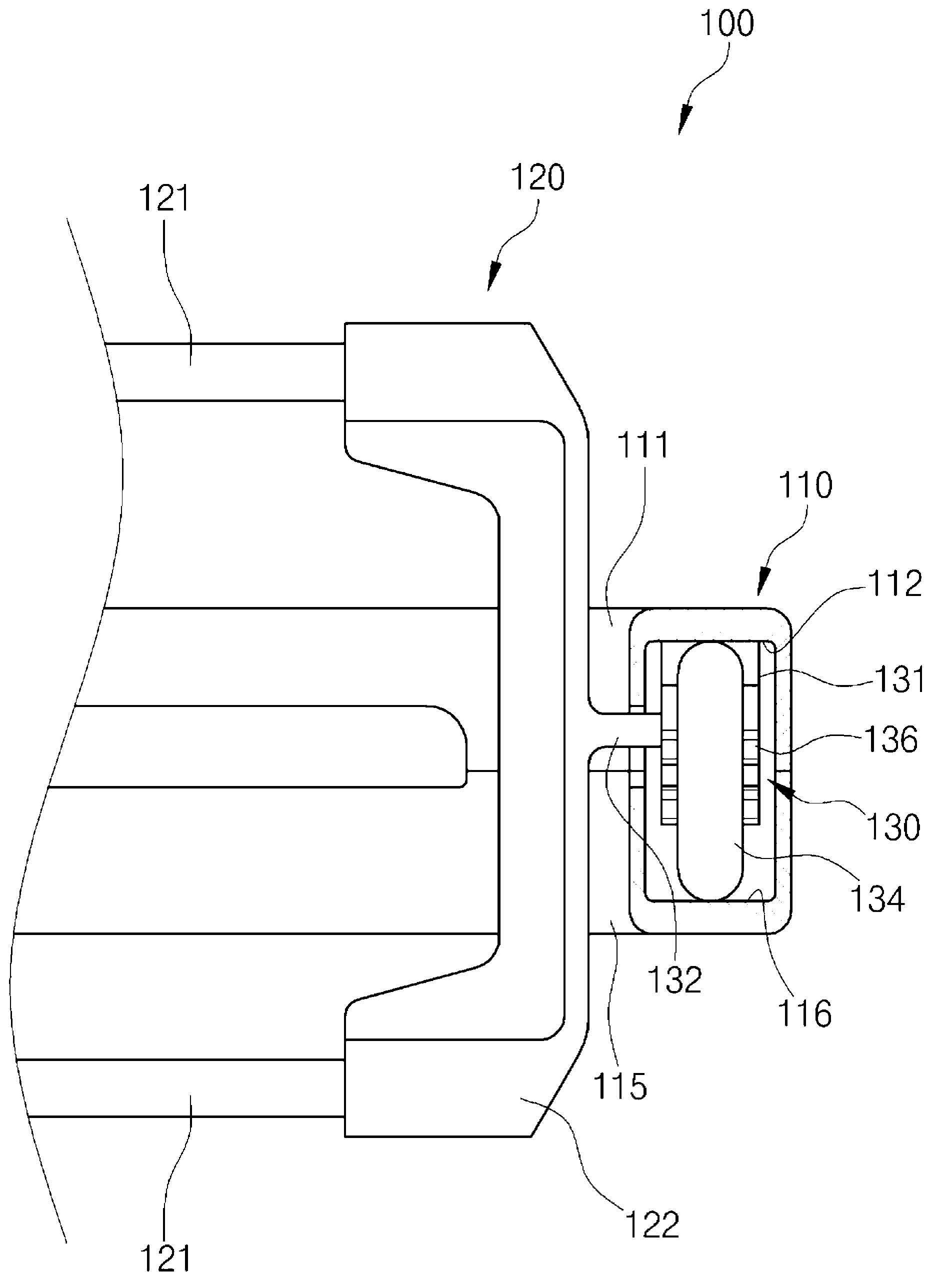 Device for dividing accommodation space