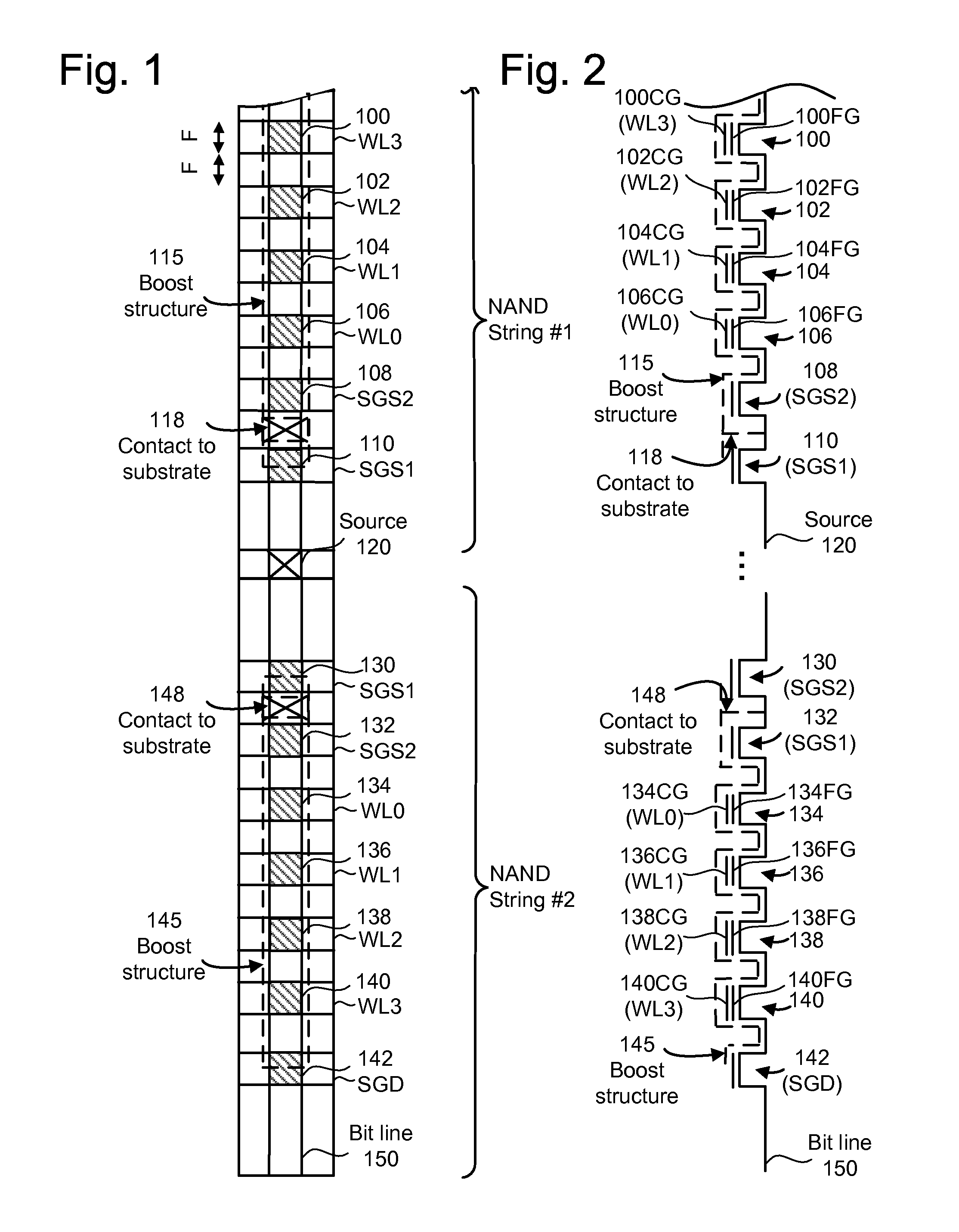 Fabricating non-volatile memory with boost structures