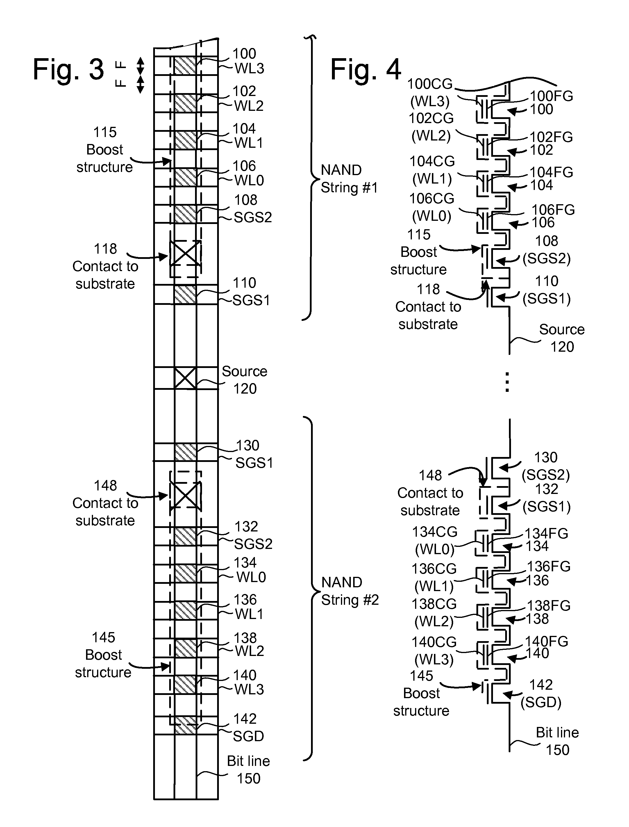 Fabricating non-volatile memory with boost structures