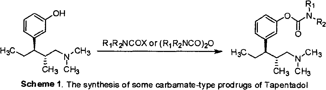 Tapentadol carbamate derivative and preparation method and application thereof