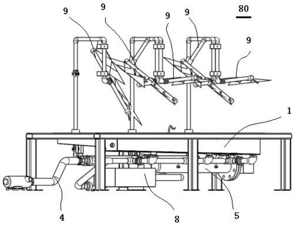 Automatic cleaning system with built-in water tank, and automatic cleaning method for ion waterfall air cleaner