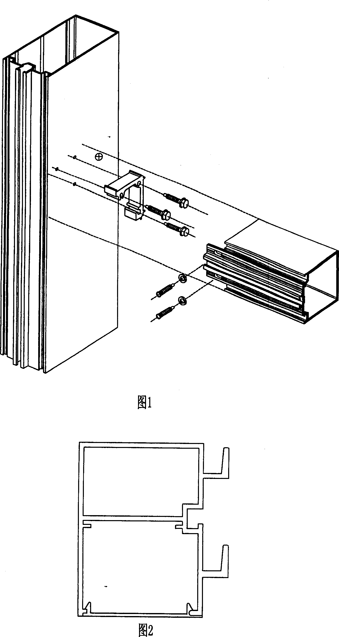 Connection structure of construction curtain wall cross beam and pillar