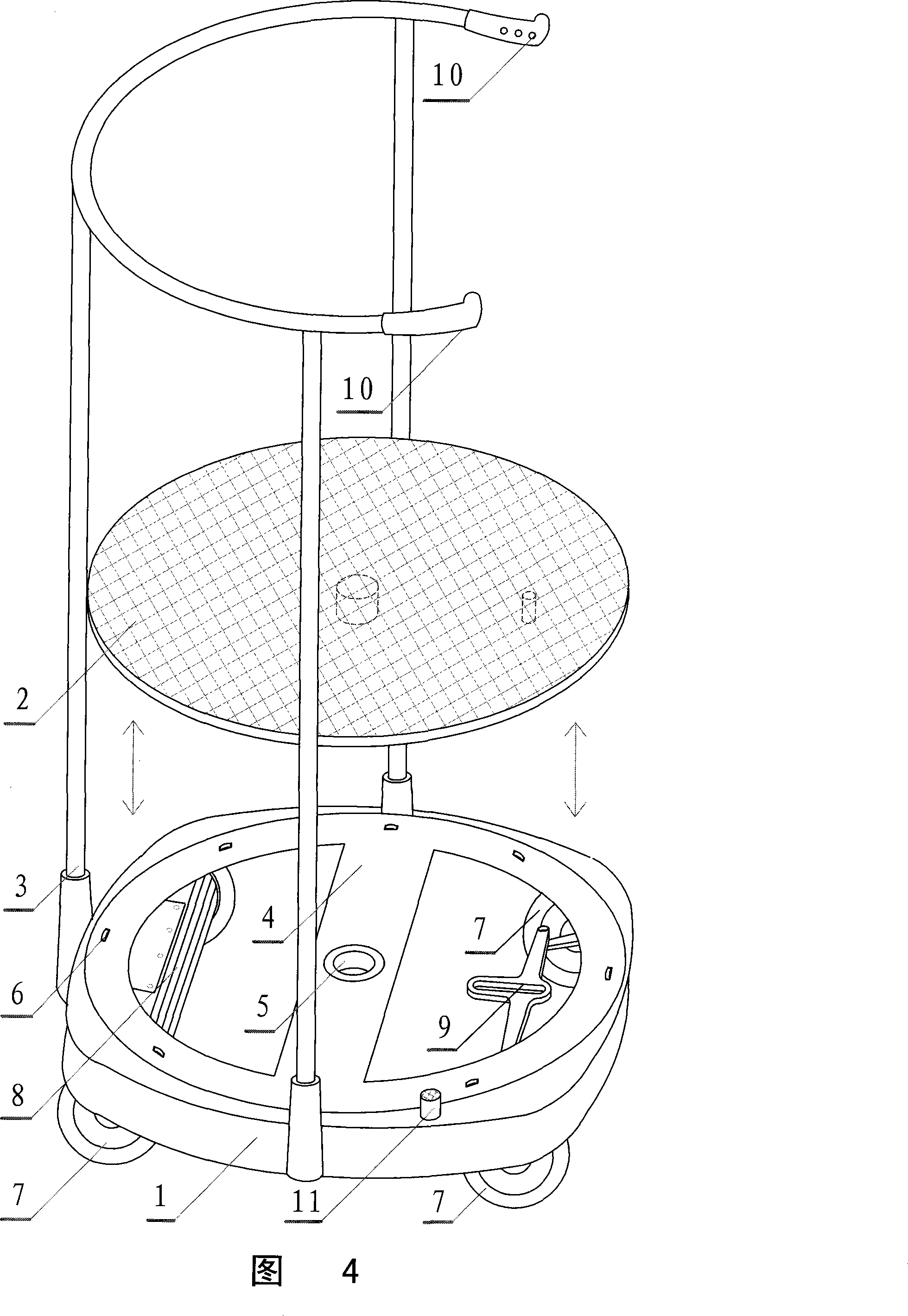 Load-bearing rotary table direction controlling type scooter