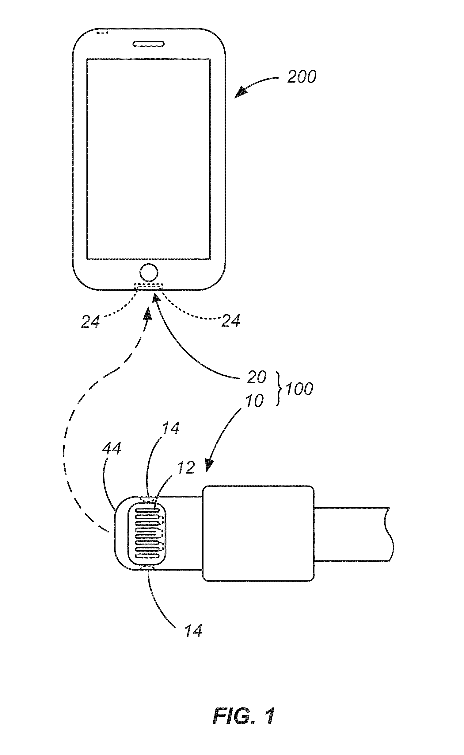 Latch assembly having spring arms each with a retaining portion and a reinforced portion