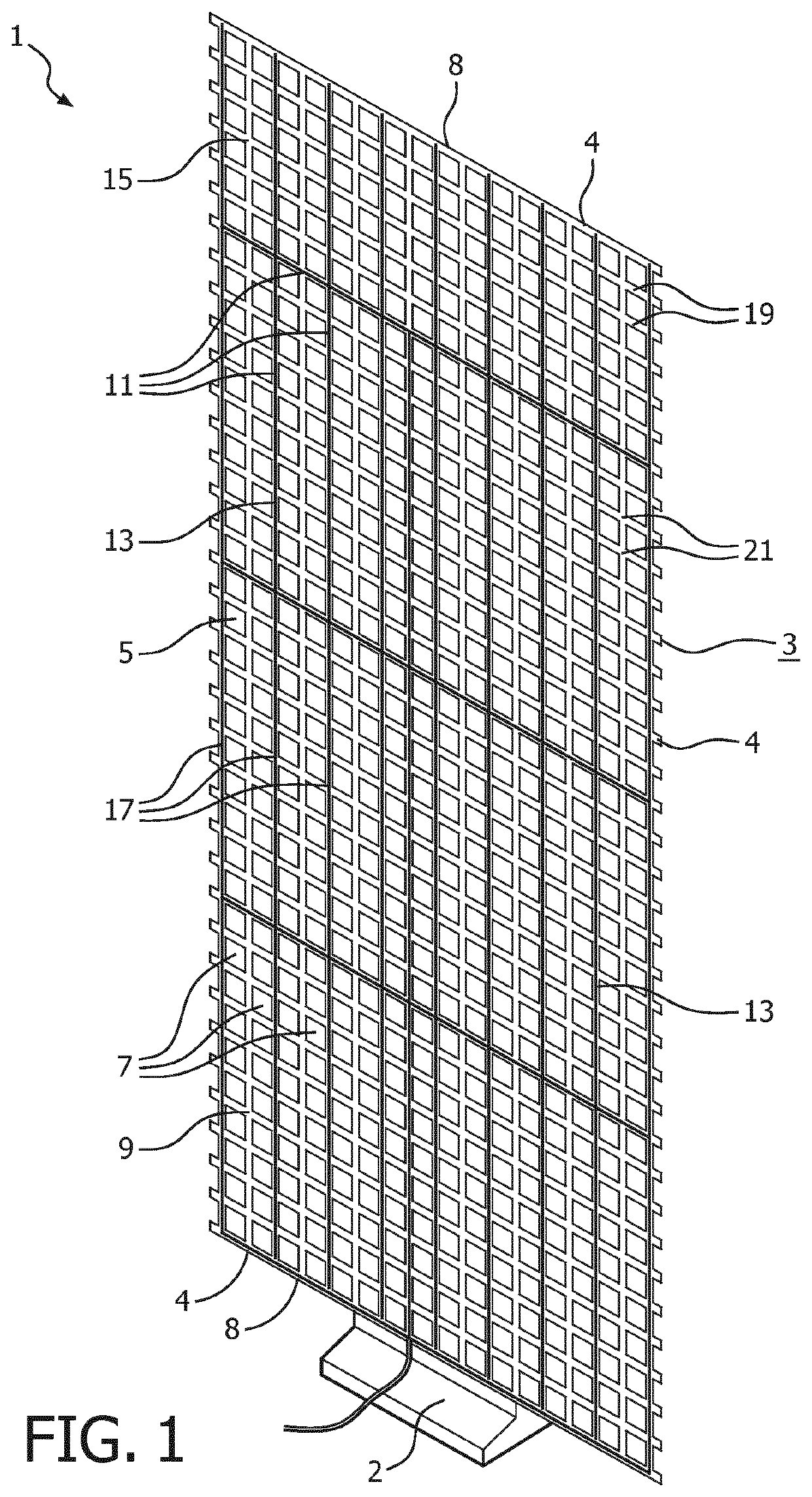 Lighting device on grid sheet carrier