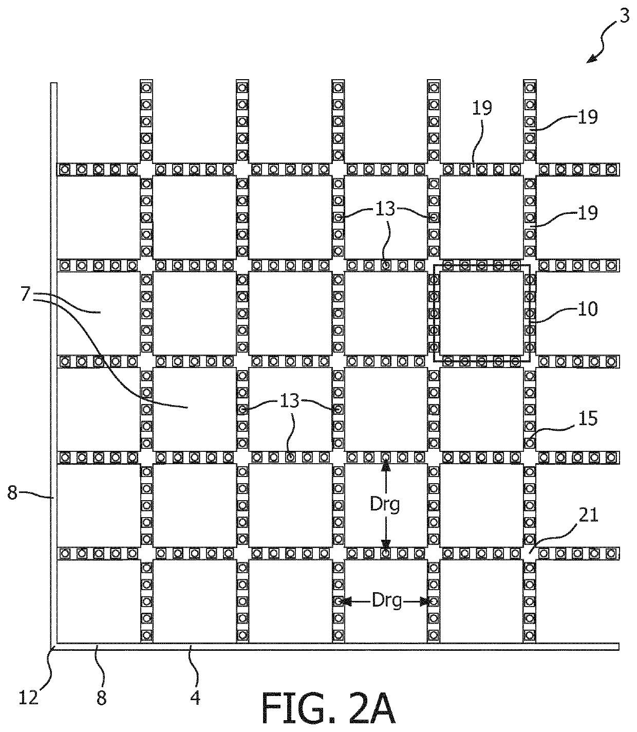 Lighting device on grid sheet carrier