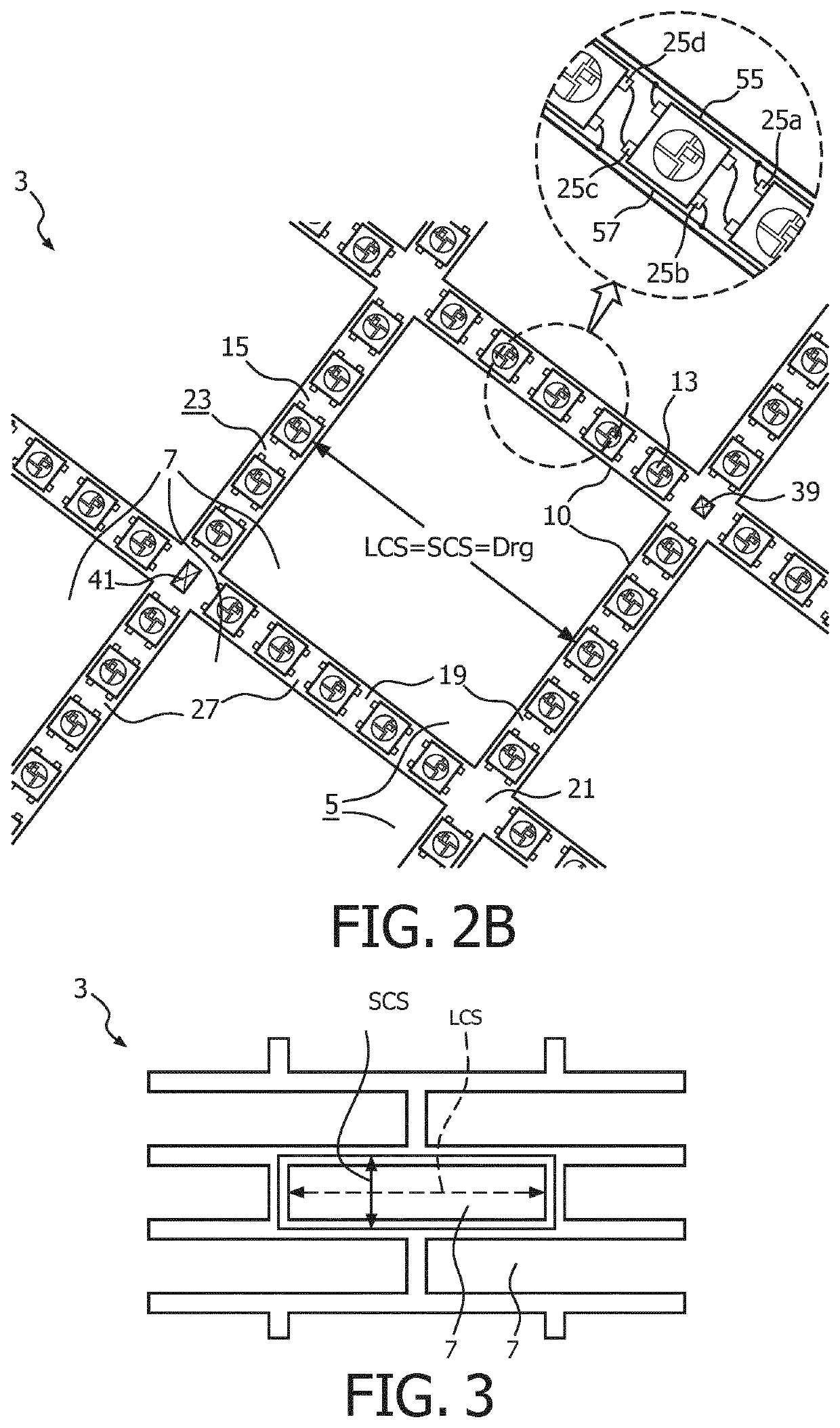 Lighting device on grid sheet carrier