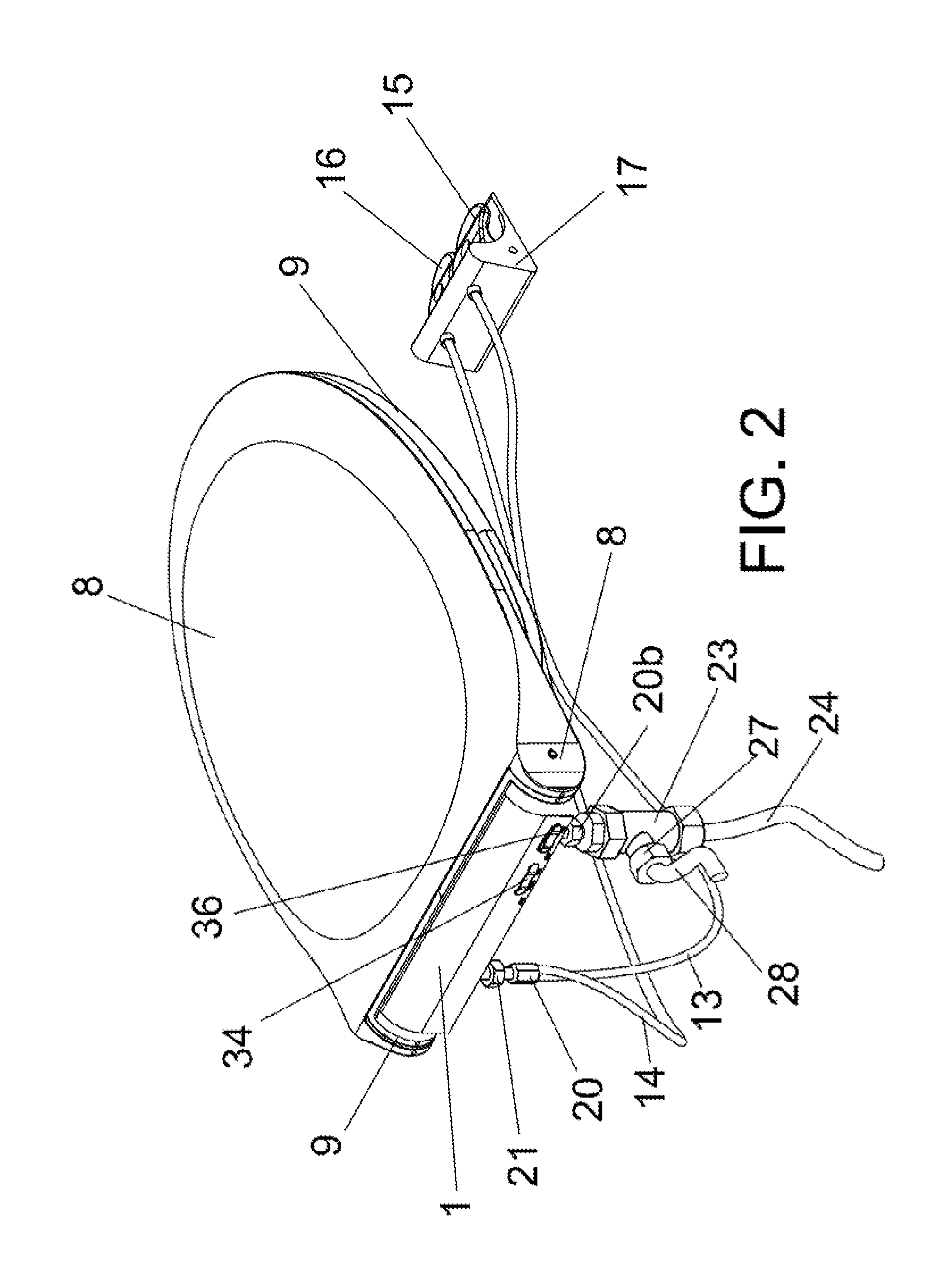 Device comprising actuating mechanisms with a pedal and comprising a hydraulic actuator for lifting and lowering, respectively, the cover and the seat of a wc