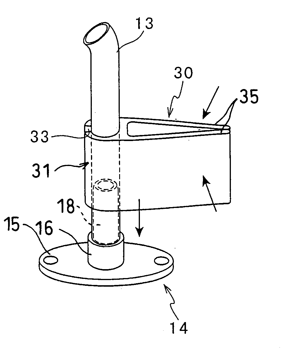 Tube fixing structure and fixing member used therefor