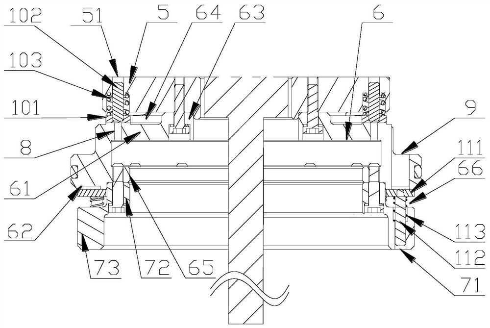 An oil-pneumatic spring base assembly integrating a vehicle height sensor and a valve group