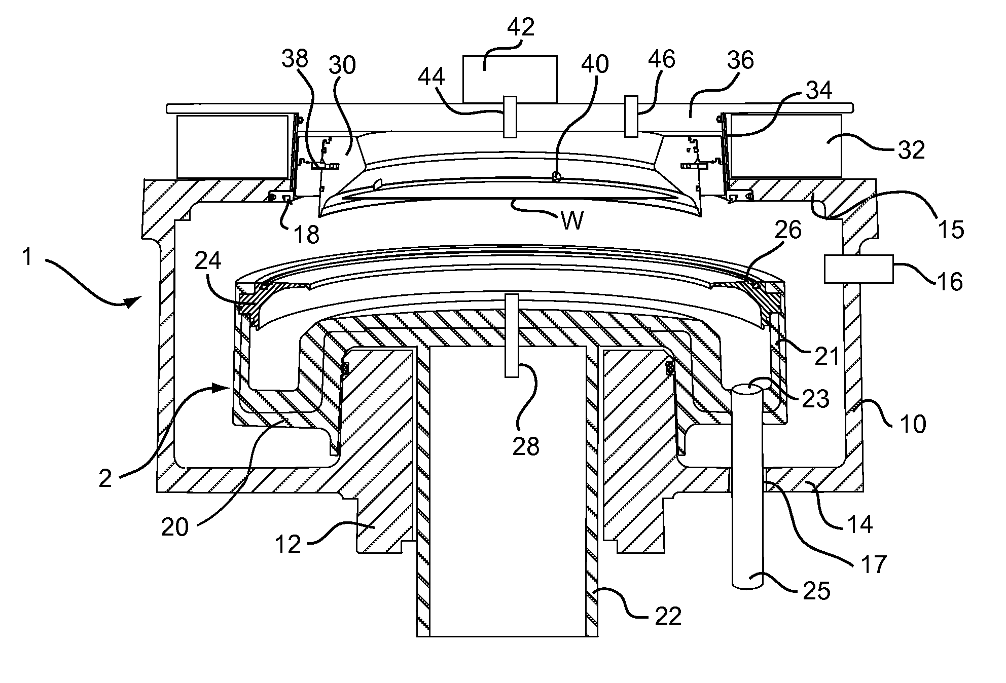 Apparatus for treating surfaces of wafer-shaped articles