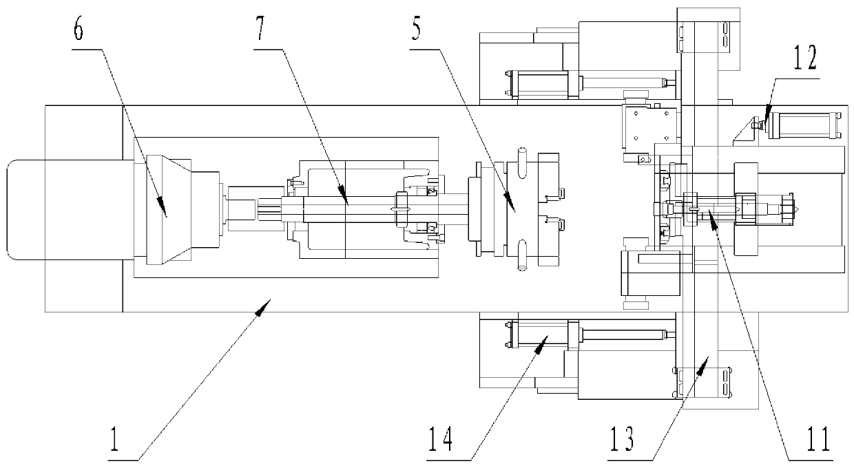 Automatic threading machining device for large-opening-diameter steel pipe joint