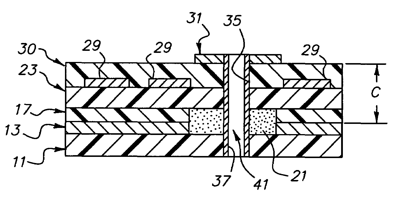 Circuitized substrate with internal resistor, method of making said circuitized substrate, and electrical assembly utilizing said circuitized substrate