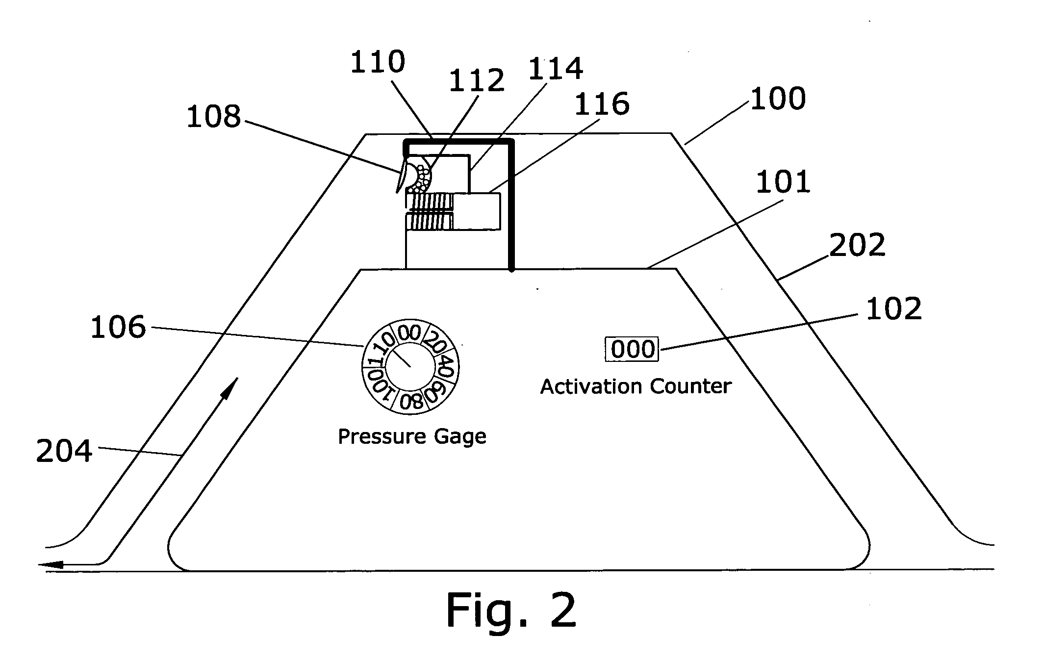 Pneumatic activated device for rodent control