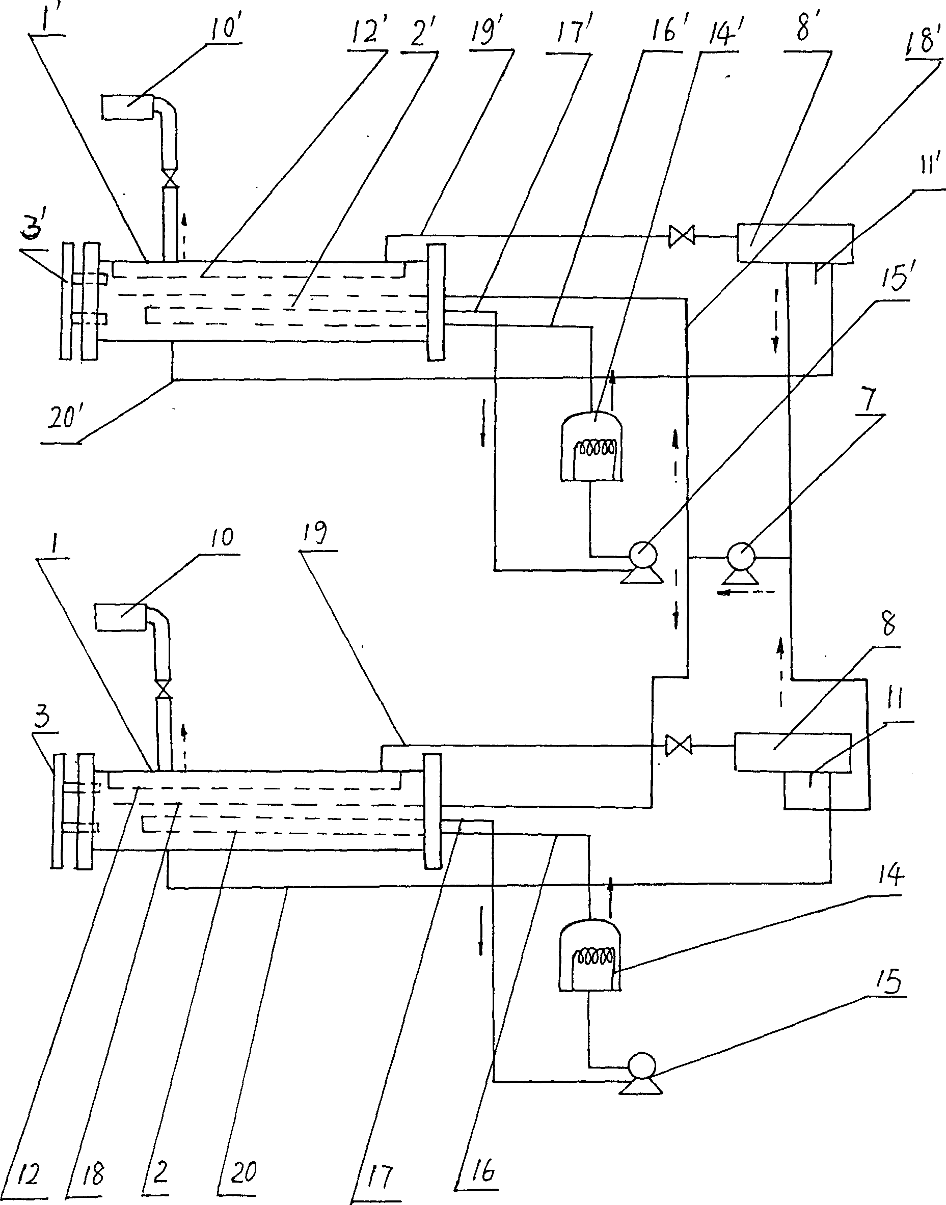 Tube type vaporization device for liquefied gas for industrial use