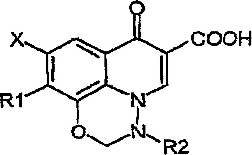 Anti-infective solution comprising a compound of pyrido(3,2,1-ij)-benzoxadiazine type