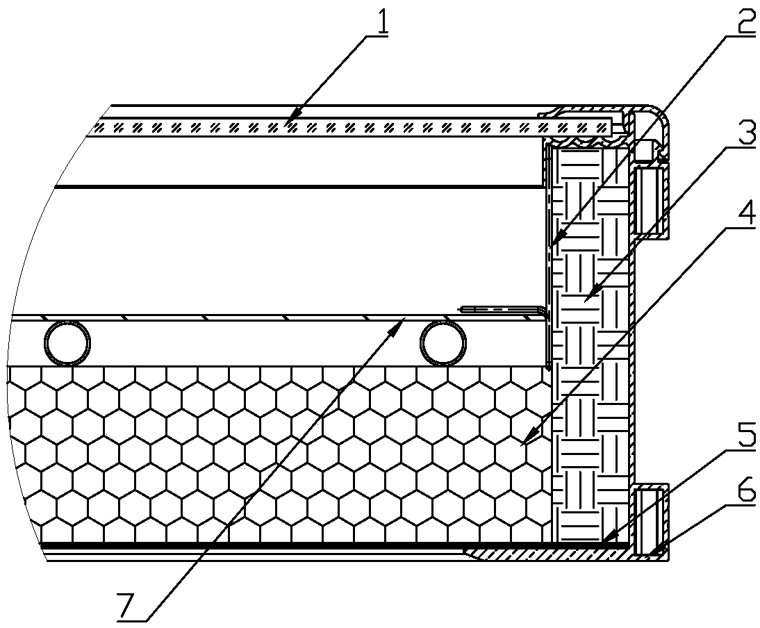 Clamping spring structure of panel core of flat-panel solar heat collector