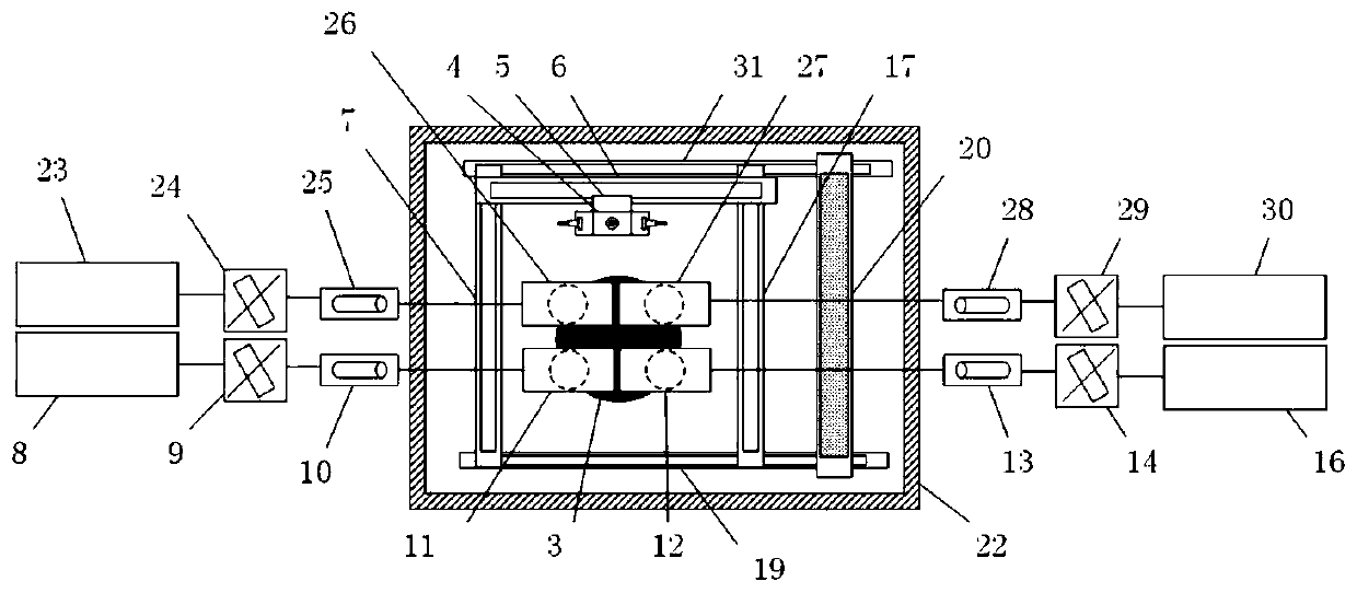 Four-laser four-galvanometer selective laser melting additive and subtractive forming device and method