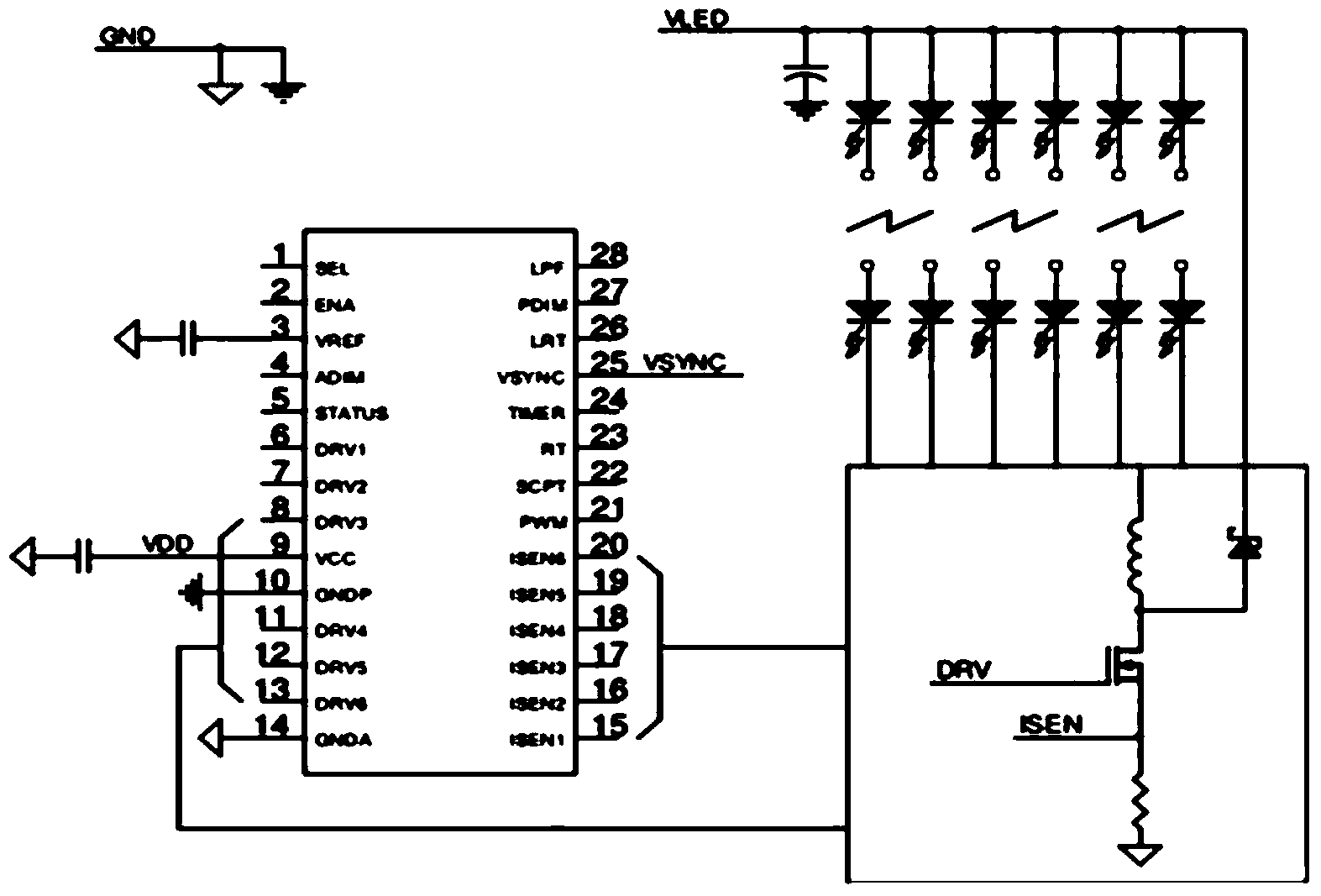 Circuit achieving multipath backlight driving through MCU (Micro Controller Unit) and driving method thereof