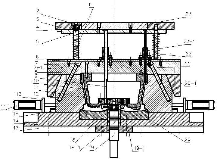 Improved wheel hub extrusion casting and forming mold