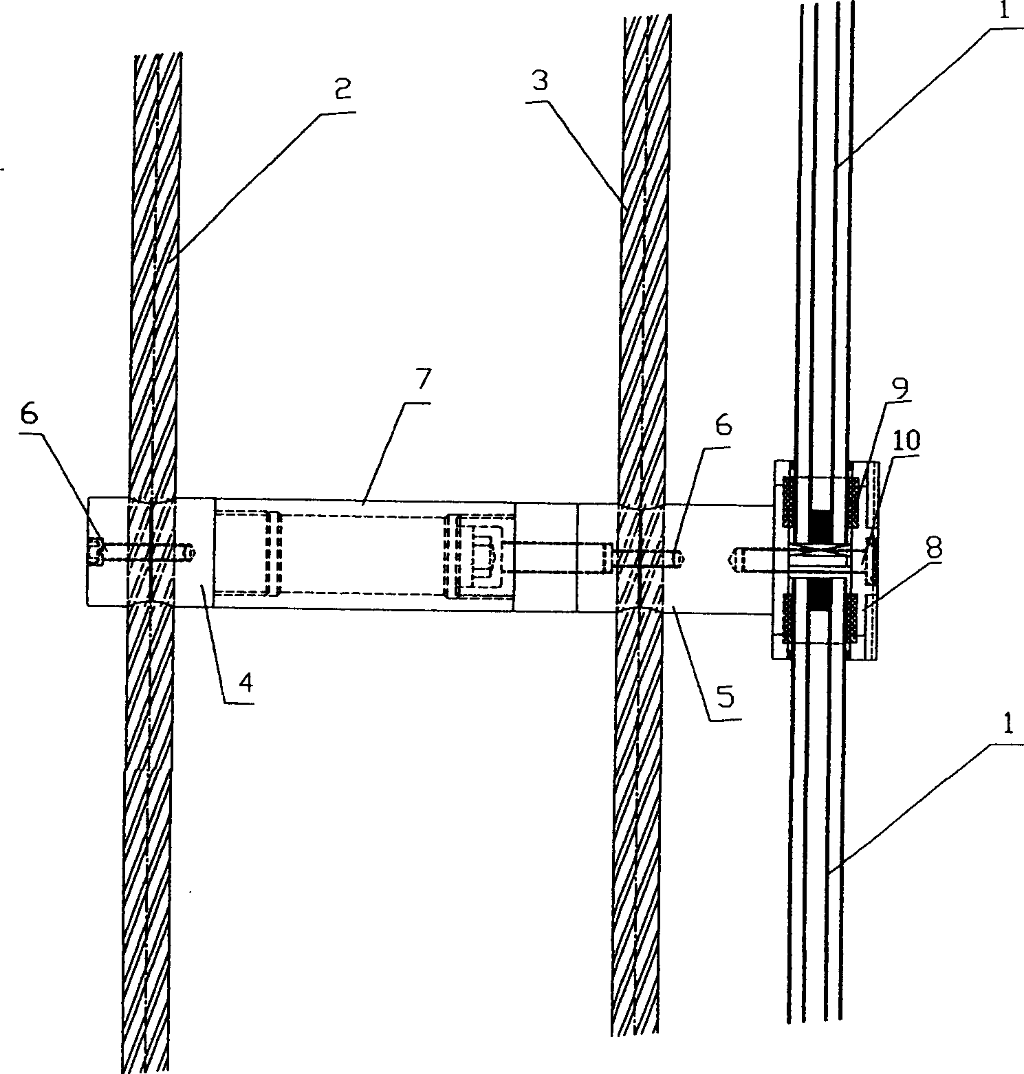 Unidirectional double-layer cable curtain wall