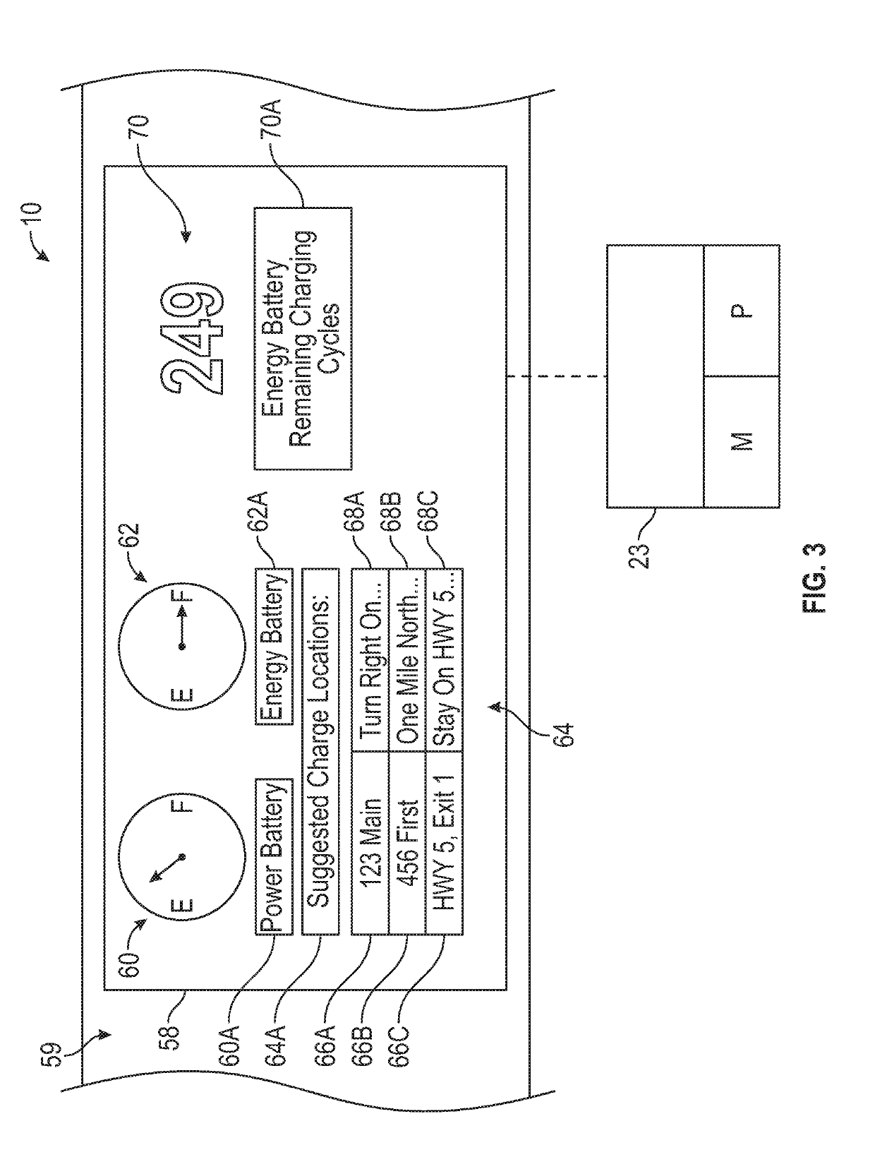 Vehicle with hybrid battery pack and human-machine interface and method of monitoring