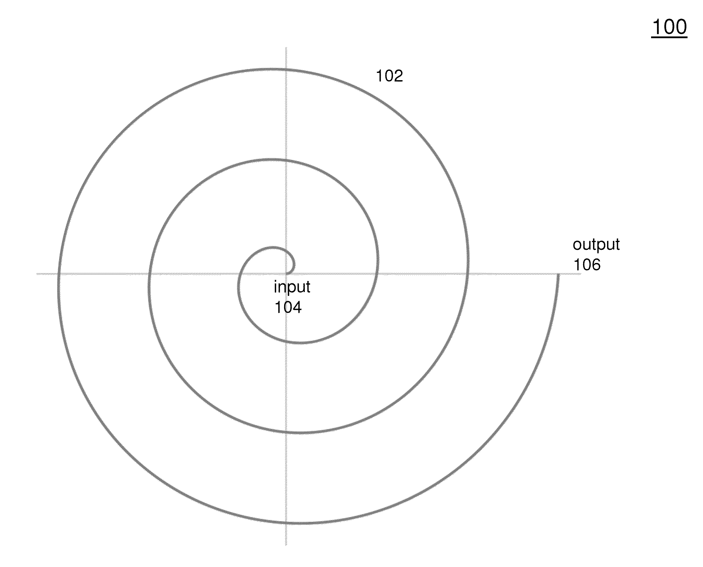 Spiral surface electromagnetic wave dispersive delay line