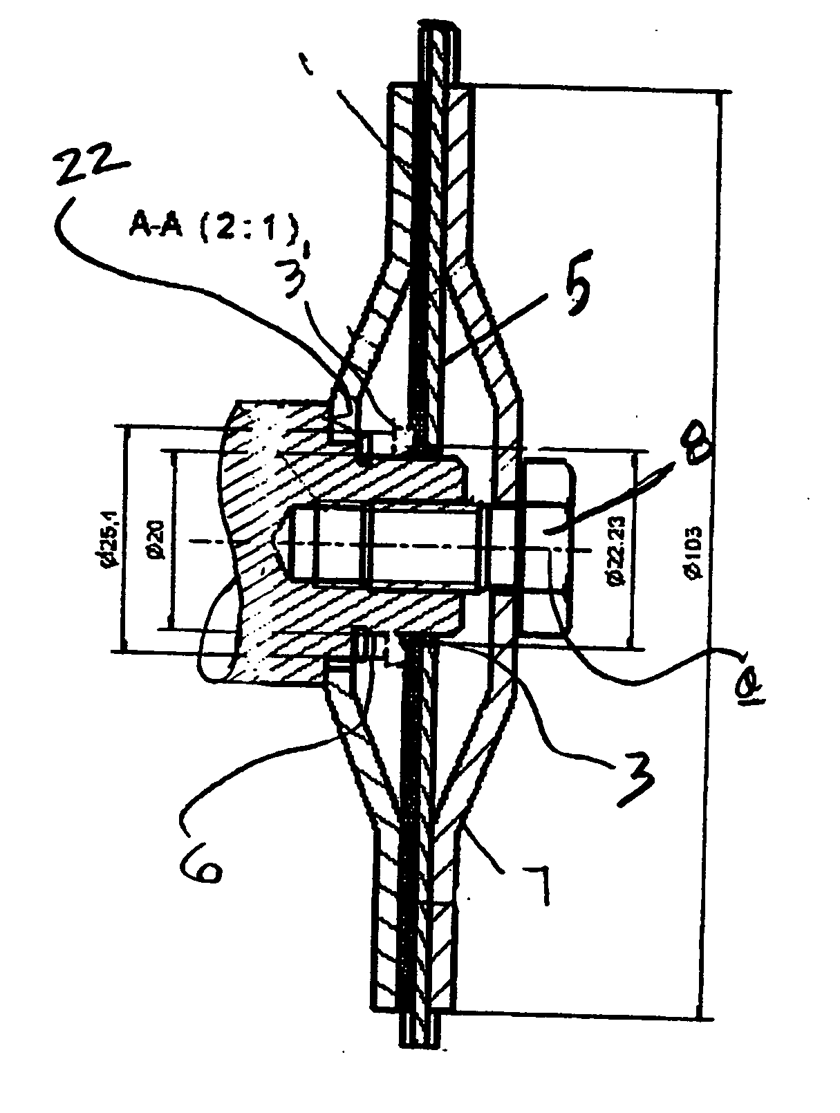 Shoulder bushing for saw blades