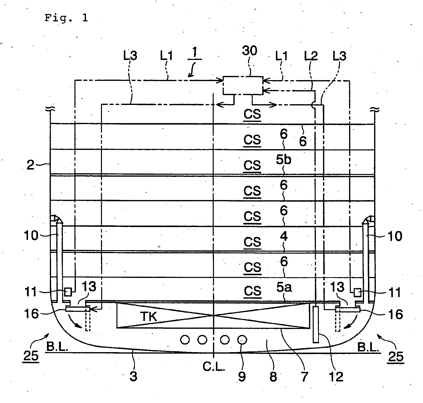 Ship stability recovery system and car carrier equipped with the same