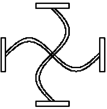 Corrugated web steel column with cross-shaped section