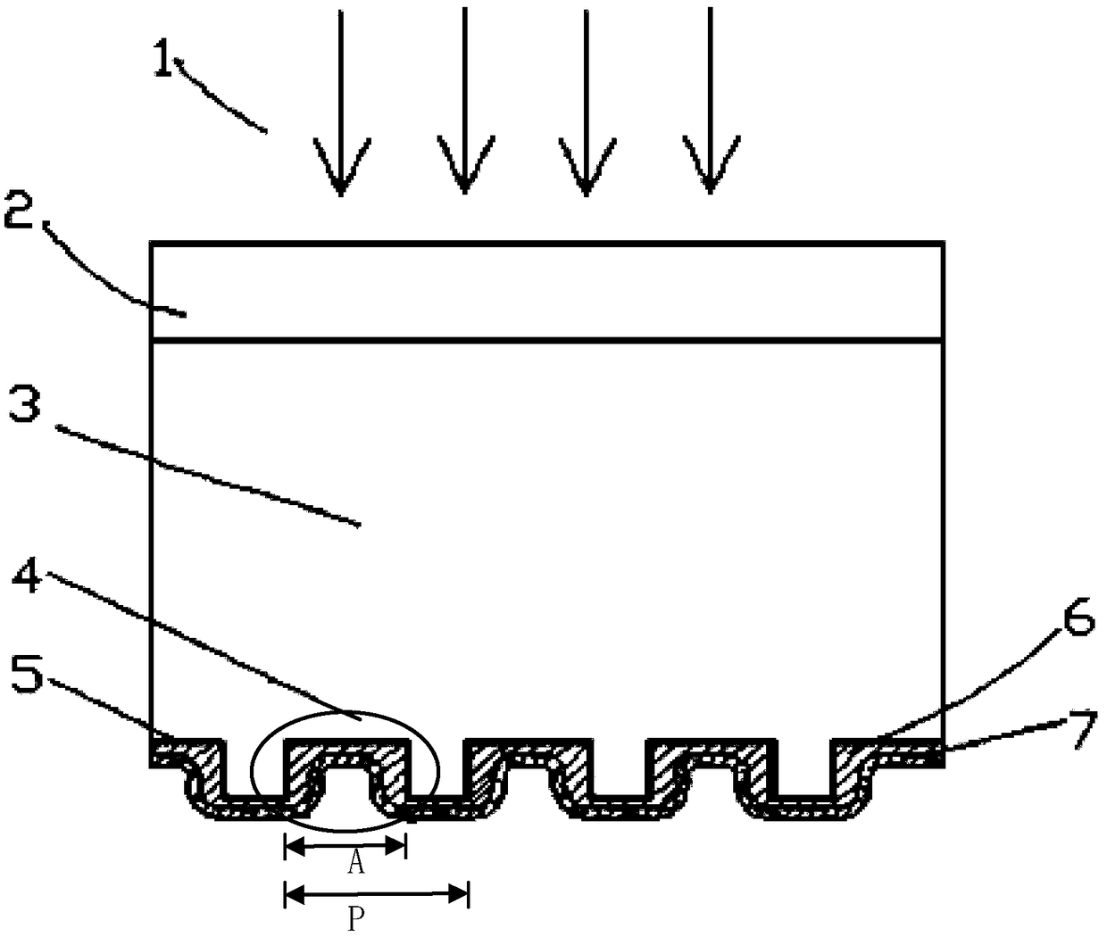 Micro-grating optical cavity structure for enhancing near-infrared response of silicon detector and manufacturing method thereof