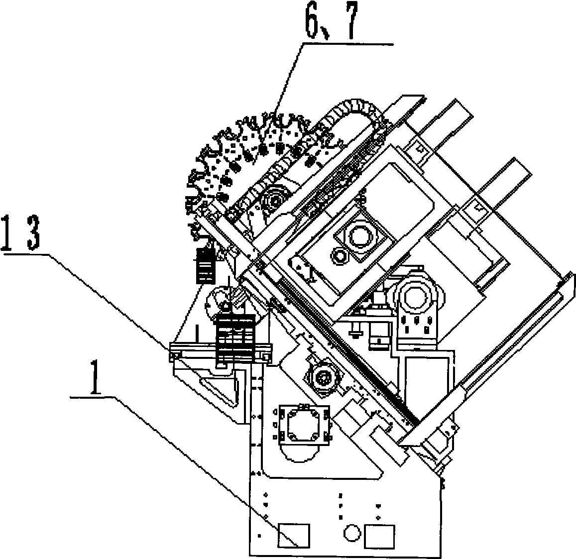 Double-magazine double main-shaft machine tool for processing two-end holes of crankshaft