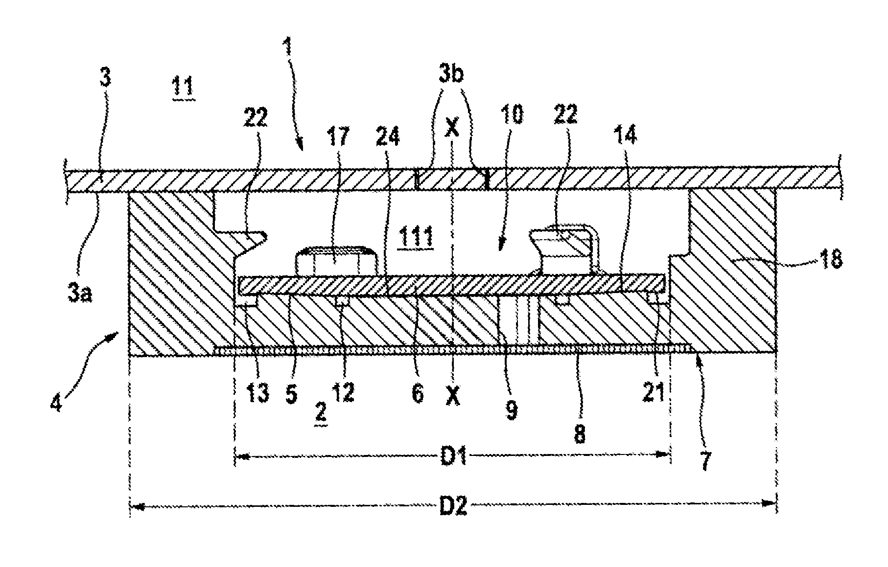 Pressure relief valve with small dimensions