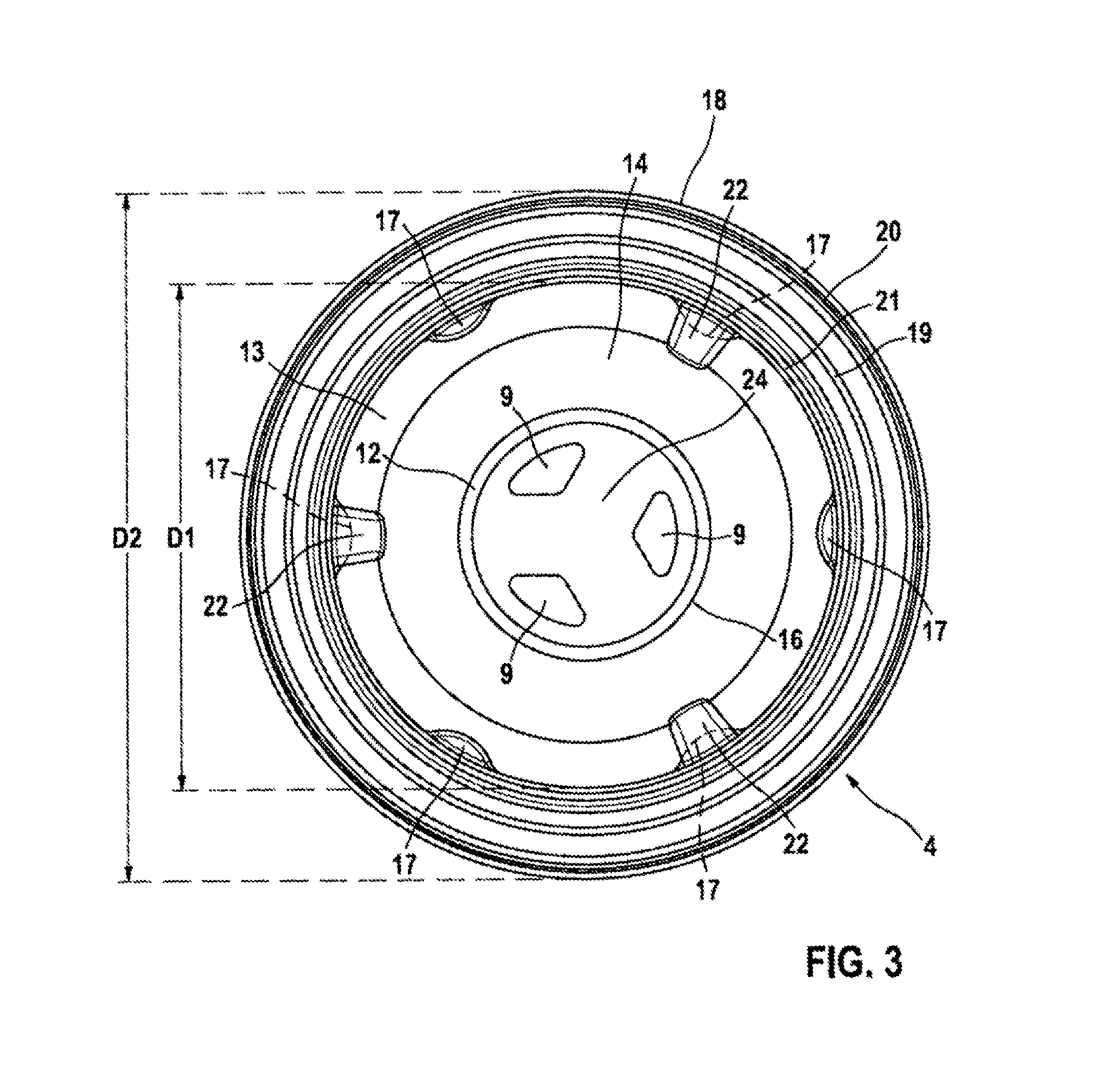 Pressure relief valve with small dimensions