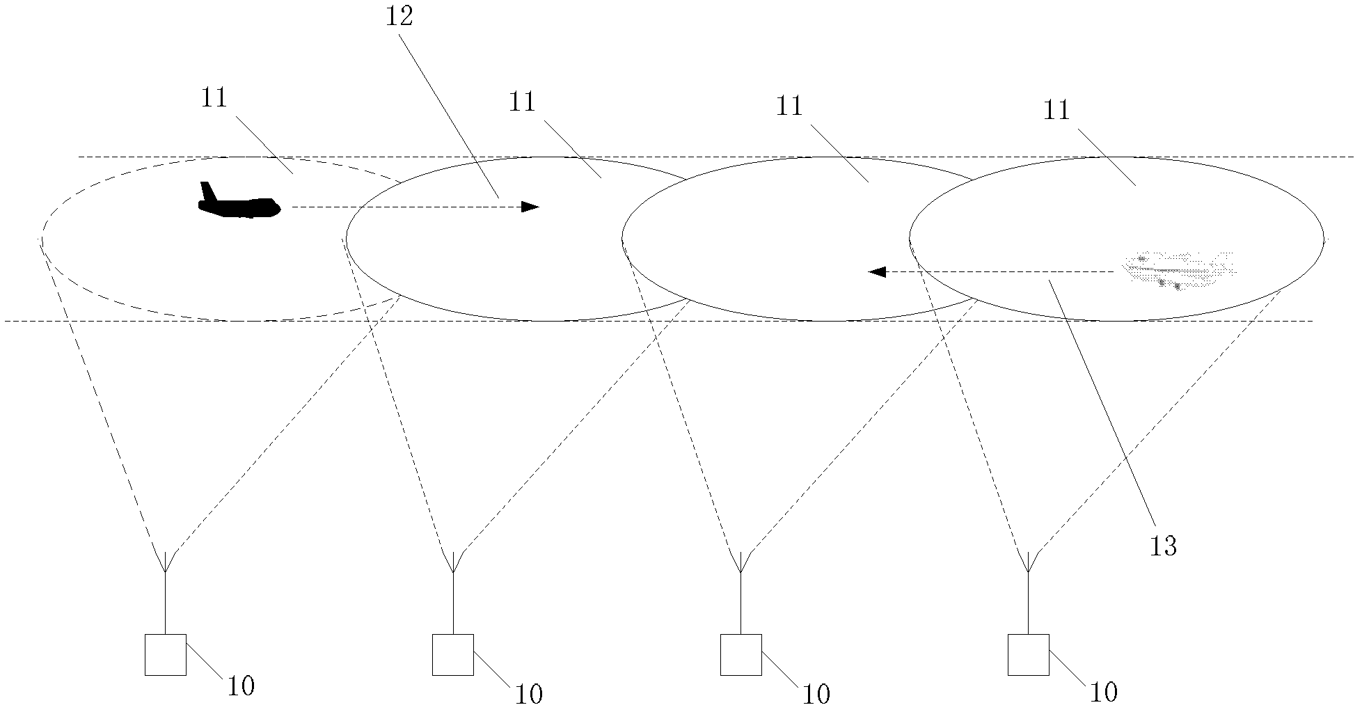 Ground-air broadband wireless communication system and method for airplane