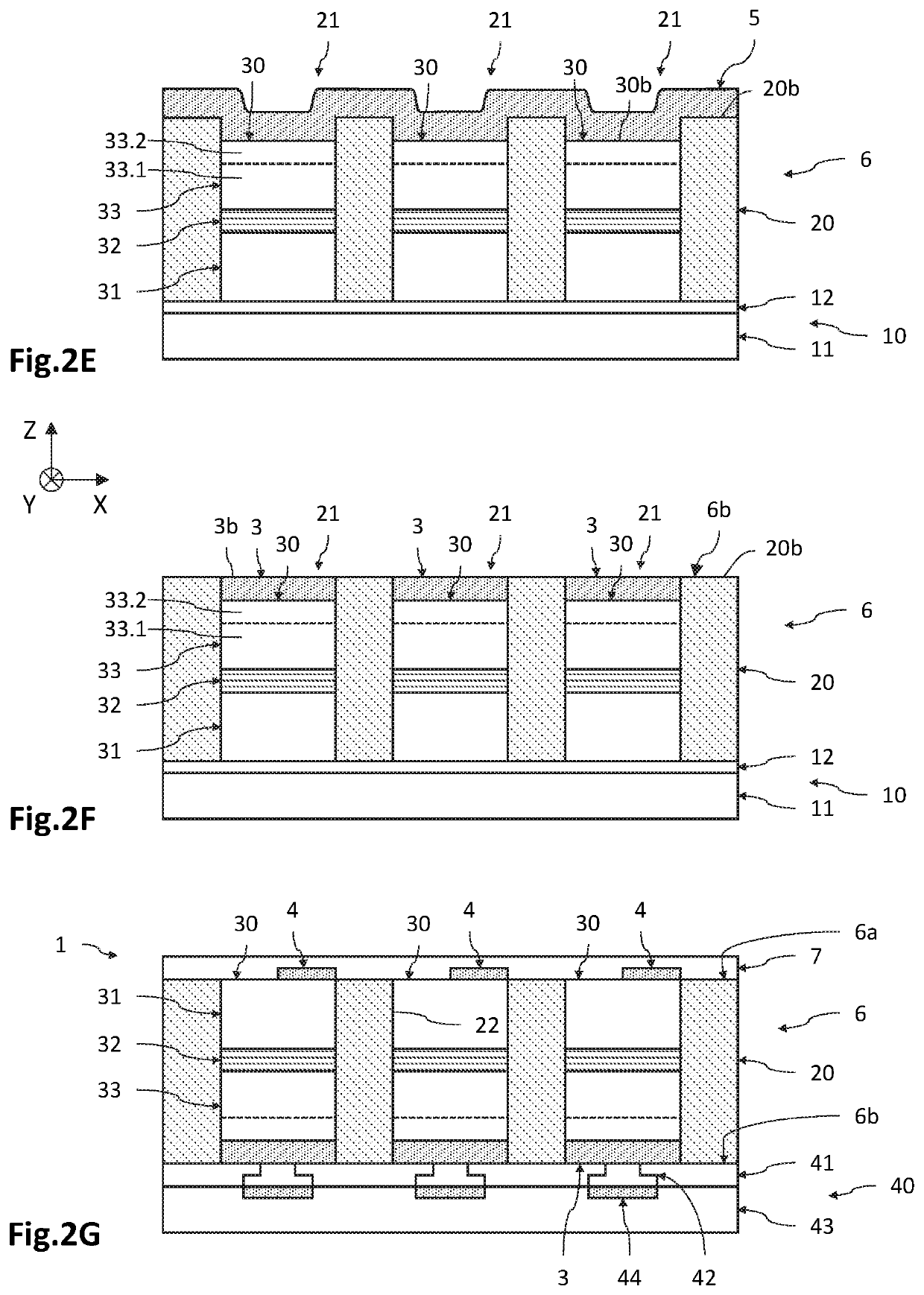 Process for manufacturing an optoelectronic device having a diode matrix